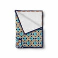 thumbnail image 2 of Orient Soft Flannel Fleece Throw Blanket, Different Ornate Mosaic Patterns Historical Lines Heritage Culture, Cozy Plush for Indoor and Outdoor Use, 50" x 60", Blue Orange White, by Ambesonne, 2 of 6
