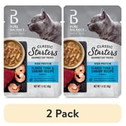 (2 pack) Pure Balance Classic Starters Flaked Tuna & Shrimp Recipe in Broth Gourmet Cat Treats, 1.4 oz