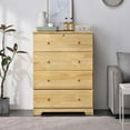 thumbnail image 2 of Better Home Products Isabela Solid Pine Wood 4 Drawer Chest Dresser in Natural, 2 of 9