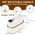 thumbnail image 5 of 1200w Travel Steamer For Clothes, Portable Handheld Steamer Iron，180° Swivel Handle，9s Fast Heating，Lcd Display For Home Dorm Travel Crease Remover For Clothes., 5 of 9