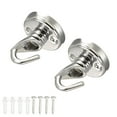 thumbnail image 1 of Unique Bargains Alloy Ceiling Hook 32mmx39mm Round Base Screws Mount Open Hooks 2 Pack, 1 of 5