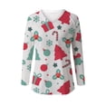 thumbnail image 4 of Pntutb Moda Mujer Casual Cuello en V Navidad Impreso Camiseta de manga larga Pntutb Pntutb-3141, 4 of 4