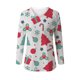thumbnail image 4 of Pntutb Moda Mujer Casual Cuello en V Navidad Impreso Camiseta de manga larga Pntutb Pntutb-3143, 4 of 4