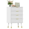 thumbnail image 1 of Commode à 4 Tiroirs pour Chambre, Commode de Placard Moderne, Commode de Rangement, Unité Organisatrice de Cabinet, Petite Table de Chevet Cannelée pour Chambre, 1 of 7