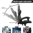 thumbnail image 6 of Bigzzia High-Back Gaming Chair PC Office Chair Computer Racing Chair PU Desk Task Chair Ergonomic Executive Swivel Rolling Chair with Lumbar Support for Back Pain Women, Men (Gray), 6 of 6