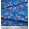 thumbnail image 3 of Soimoi Polyester Crepe Fabric Floral & Blue Tit Bird Print Fabric by Yard 42 Inch Wide, 3 of 3