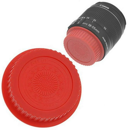 Image of Designer Rear Lens Cap for All Canon EOS Lenses & Fits EF & EFS Red