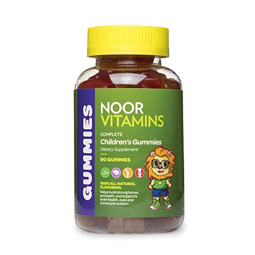 NoorVitamins Kids Formula Daily Gummy Multivitamin: Vitamin C, D3, and Zinc for Immunity, B6 & B12 for Energy. Non-GMO, Allergen & Gluten Free Halal Gummy - 90 Count