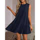 thumbnail image 3 of Vestido Tipo Chaleco Sin Mangas con Cuello Redondo en Color Liso, Azul Marino, Talla XXL, 3 of 6