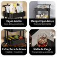 thumbnail image 3 of Carrito Organizador Con Ruedas 4 Niveles Multiusos Práctico Negro, 3 of 9