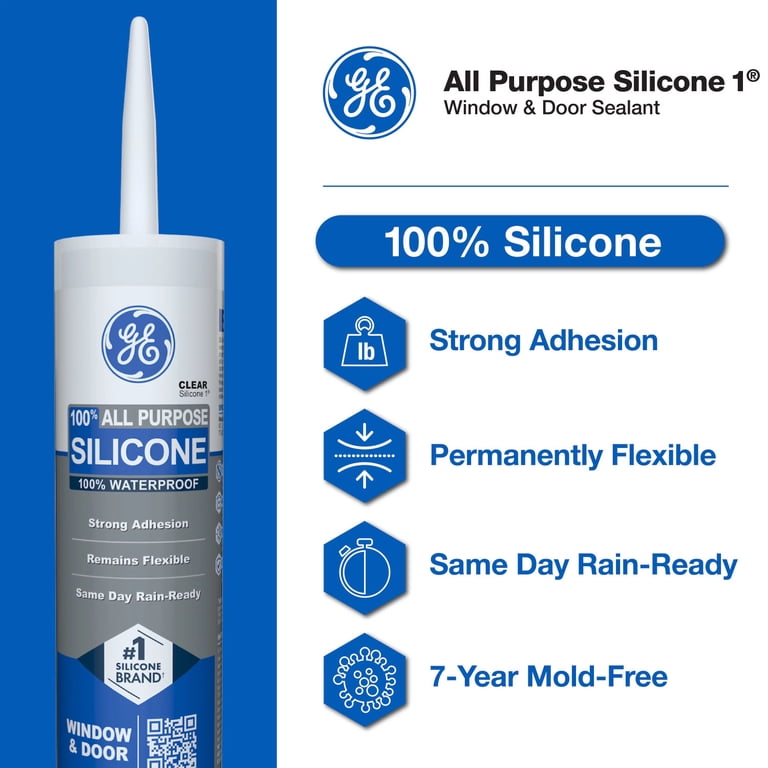 12 Pack  GE Silicone 1 All Purpose Sealant Window & Door, Pack Of 1 Clear 10 1 Fl Oz Cartridge