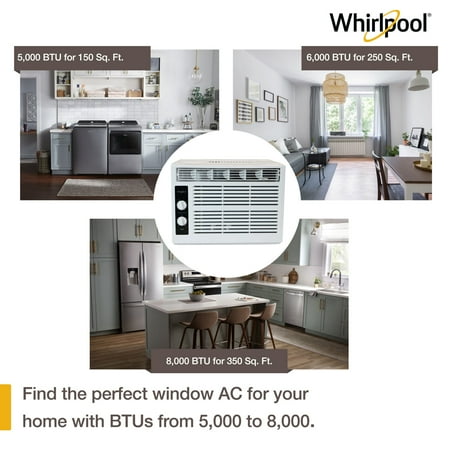Whirlpool - 150 Sq. Ft 5,000 BTU Window Air Conditioner - White