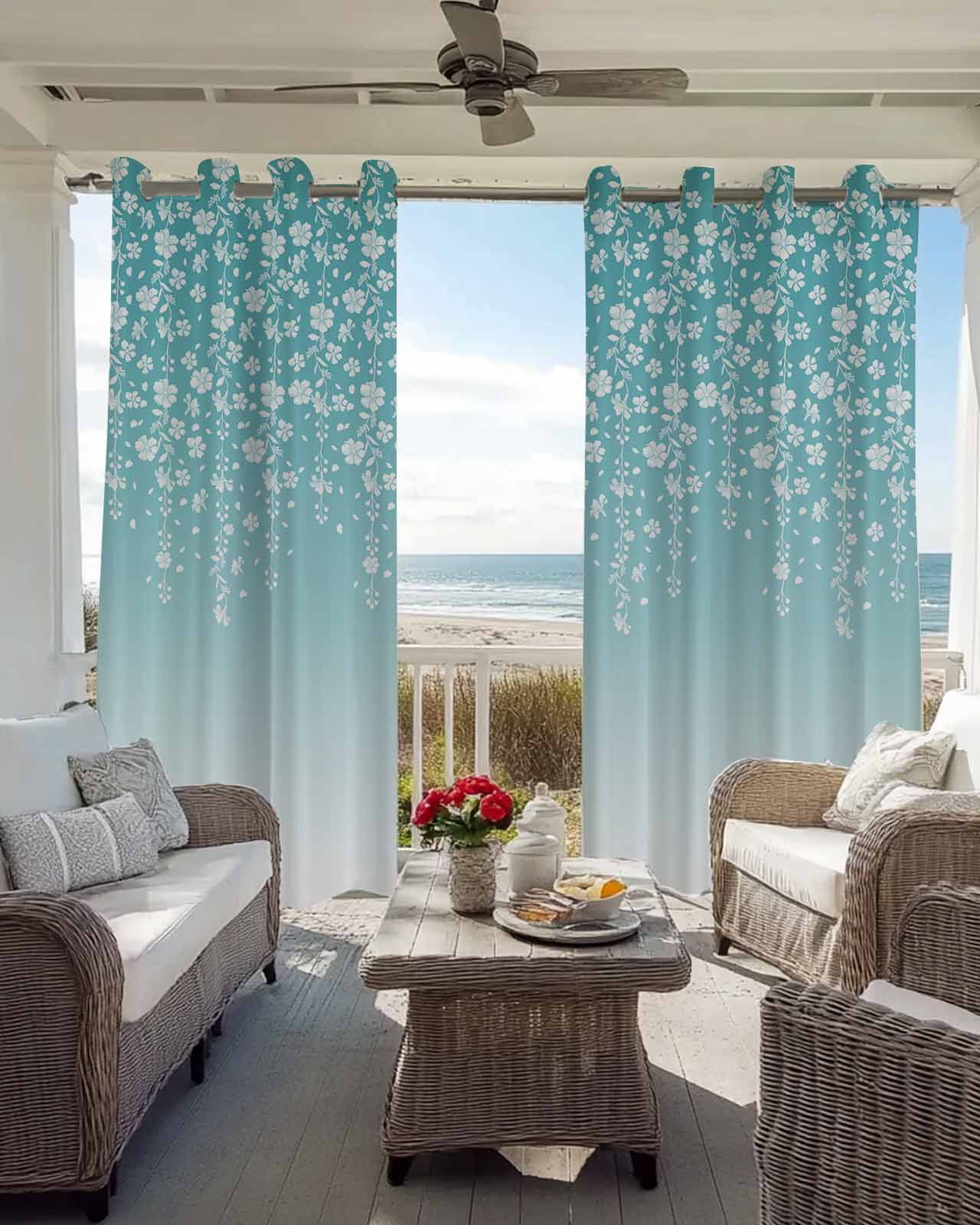 Blackout Curtains 45 Inches Long for Bedroom, Thermal Insulated Room Darkening Black Out Window Curtain Panels Grommet Drapes for Living Room