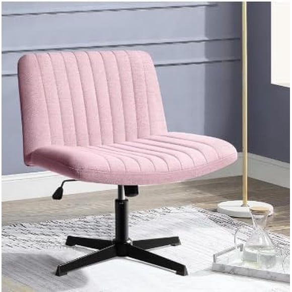 Zocalo Silla Ergonómica de Oficina sin Brazos Rosa, Altura Ajustable (75-87cm), Respaldo Reclinable 20°, Giro 360°, Asiento Acolchado (63x51cm), Base Metálica Negra (136 kg), para Hogar y Escritorio