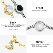 TOTWOO Touch Bracelets for Couples, Vibration & Light up for Love Couples(Silver+Silver) Long Distance Relationship Gifts for Girlfriend