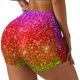 thumbnail image 1 of Balery Colorful Glitter Pantalones cortos de entrenamiento estampados para mujer, sin costuras, ajustados, para gimnasio, yoga, correr, deportes, ejercicio activo, fitness.-XX-Large, 1 of 8