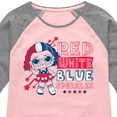 thumbnail image 3 of LOL Surprise! Americana - 4th of July - Red, White, & Blue Sparkles - Toddler & Youth Girls Raglan Graphic T-Shirt, 3 of 5
