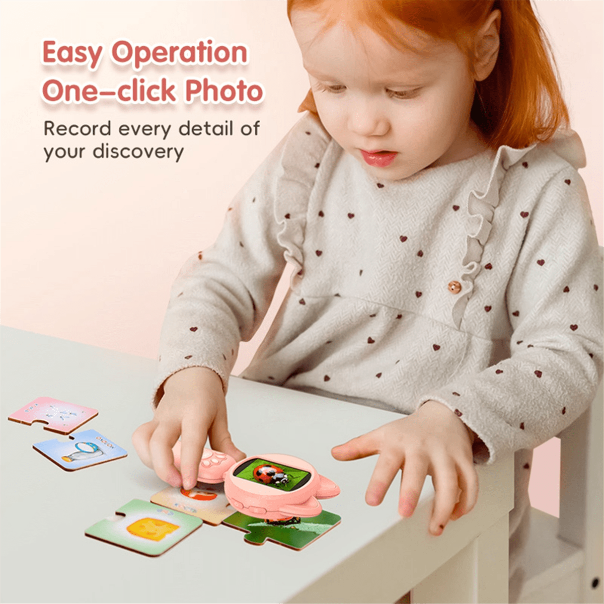 2 Inch Children Microscope Pocket Microscope Portable Electric Digital Magnifying Glass Microscope Outdoor Stem Toy D