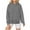 Gray, variant on Kaemgyyd Women's Oversized Sweatshirt Casual Long Sleeve Split Hem Pullover Fall Fashion Solid Hoodies with Drawstring