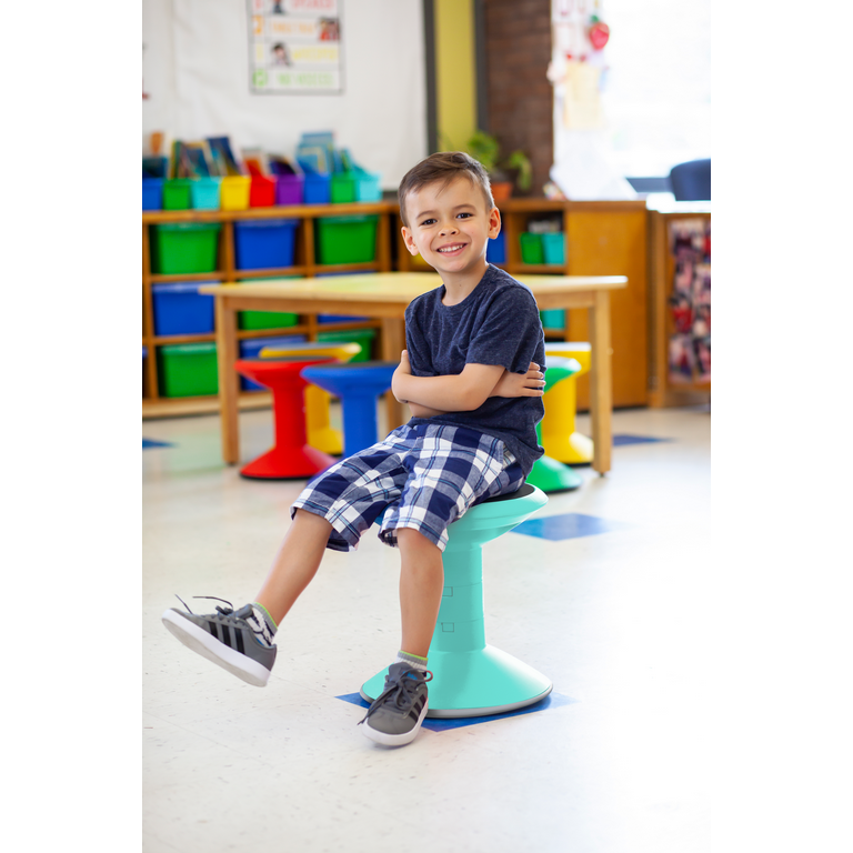 Storex Plastic Wiggle Stool, Adjustable 12-18 inch Backless