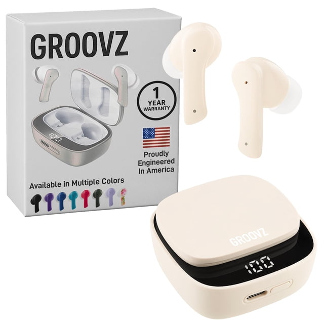 Auriculares inalámbricos verdaderos Groovz Bluetooth IPX4 batería de 27 h