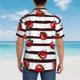 thumbnail image 4 of Fotbe Ladybugs on Black and White Striped1 Camisa Hawaiana para Hombre Unisex – Camisa Casual de Verano con Botones de Manga Corta de Algodón y Lino,3X-Large, 4 of 7