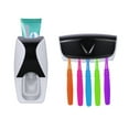 thumbnail image 6 of Raindrops Automatic Toothpaste Dispenser with Brush Holder for Bathroom Use Made of Plastic Black 5 Brushes Capacity, 6 of 8