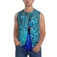 thumbnail image 1 of Fotbe Beautiful Blue Peacock Men's Camiseta sin Mangas Estampada para Hombres, Playera Casual para Gimnasio, Entrenamiento, Playa-Medium, 1 of 7
