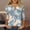 Light Blue, variant on Sentmoon Casual Tops for Women 3/4 Length Sleeve Button V Neck Stretchy Tee Shirts Flower Print Loose Blouses 2025 Summer Fashion for Business Travel XXL