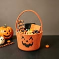 thumbnail image 2 of PLPPYFS Halloween Basket, Woven Cotton Rope Pumpkin Candy Basket, Cute Trick or Treat Bucket with Handle, Small Spooky Bins for Adults, Halloween Decoration Gift Bin Empty, 2 of 6