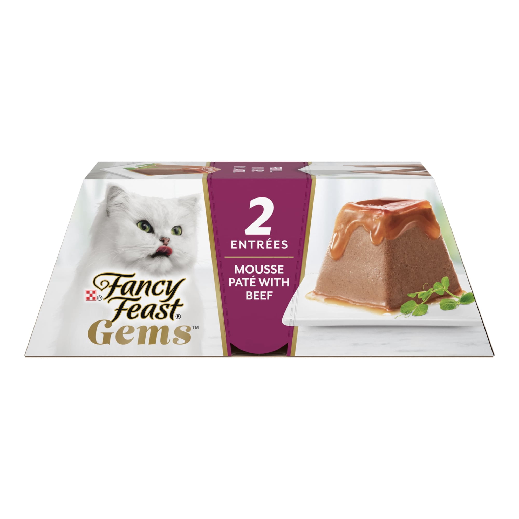 Purina Fancy Feast Gems Beef Flavor Mousse Pate Wet Cat Food, 2 oz Tubs, 8 Pack