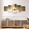 thumbnail image 3 of Elephant Stock First Class Plane Wall Art - Horizontal Multi Panel Canvas - 5 Pieceliving Room Wall Decor - Photography Transportation Multi Panel - Brown And Gray Decor - 55" x 24", 3 of 8