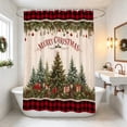 thumbnail image 5 of Dongrens Christmas Shower Curtain, Winter Xmas Tree Printed Waterproof Bath Curtain with Hooks for Bathroom Home Holiday Decor, 59x71 Inch, 5 of 6