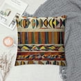 thumbnail image 2 of Orinice  Tribal Throw Pillow Cushion Cover, Traditional Folk with Cultural Featured Trippy Boho Abstract Design, Decorative Square Accent Pillow Case,  Brown and Yellow White, 2 of 5