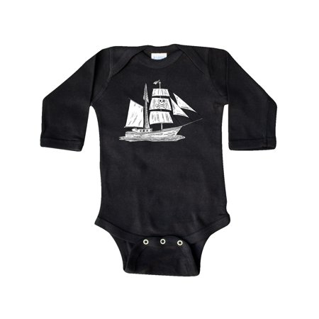

Inktastic Pirate Ship Illustration Gift Baby Boy or Baby Girl Long Sleeve Bodysuit