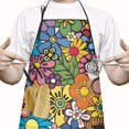 thumbnail image 2 of Pioneer Flower Floral Print Pattern Apron-Garden Aprons for Women with Pockets-Cotton Linen Waterproof Kitchen Cooking Gardening Aprons Adjustable for Kitchen,Cooking,BBQ and Salon 33x27 Inch, 2 of 7
