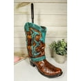 thumbnail image 2 of Ebros Western Turquoise Cowboy Boot with Spur Toilet Bowl Brush and Base Holder, 2 of 8