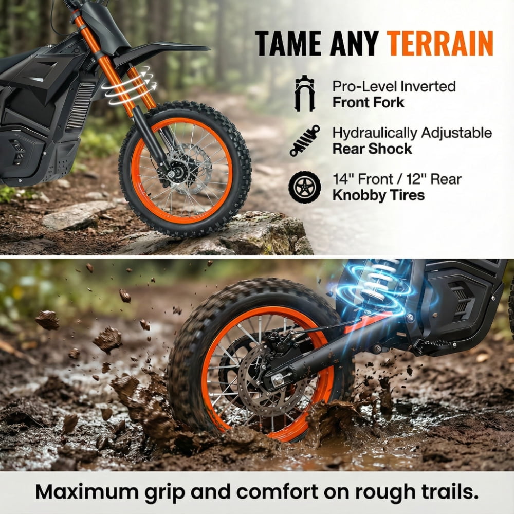 M5 Electric Dirt Bike 2000W 48V 20Ah 31 mph Off-Road 1-Seater E-Bike for Teens