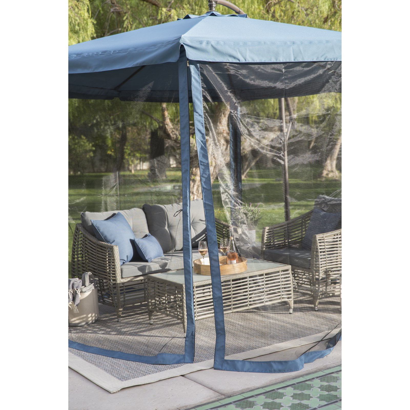 Better Homes And Gardens Offset Umbrella With Detachable Net 11 Ft