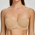thumbnail image 5 of MELENECA Women's Strapless Bra for Large Bust Back Smoothing Plus Size with Underwire Almond 30F, 5 of 5