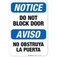 thumbnail image 1 of Do Not Block Door Bilingual Sign, OSHA Notice Sign,, 1 of 8