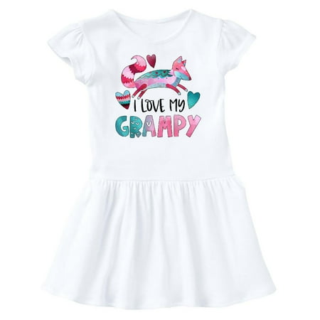 

Inktastic I Love My Grampy Pink and Blue Fox with Hearts Gift Baby Girl Dress