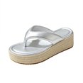 thumbnail image 2 of uublik Women Slippers for Home Breathable Fabric Soft Sole House Shoes Non Slip Beach Slippers, Silver, 2 of 7