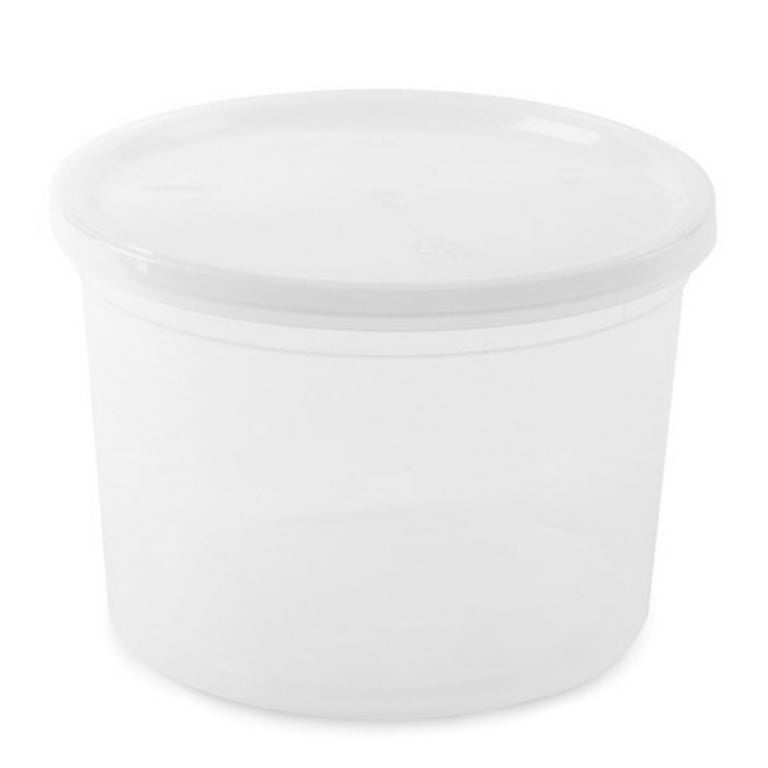 VeZee 64 Oz Deli Food Storage Containers Lids Soup Freezer Microwave| Best  for take-out & Storage Qty 100
