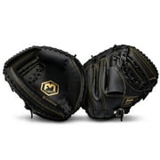 Franklin Sports Field Master Baseball Catchers Mitt, 31.5 in, Black/Gold, Right Hand Throw
