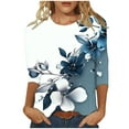 thumbnail image 2 of Runfenguu Plus Size Graphic Tees Ladies T Shirts Women'S Printed Round Neck Three Quarter Sleeve 3/4 Sleeve T-Shirt Loose, 2 of 5