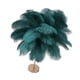 thumbnail image 5 of Lámpara de mesa de plumas de avestruz recargable, moderna y romántica, para decoración del hogar, color verde oscuro., 5 of 14