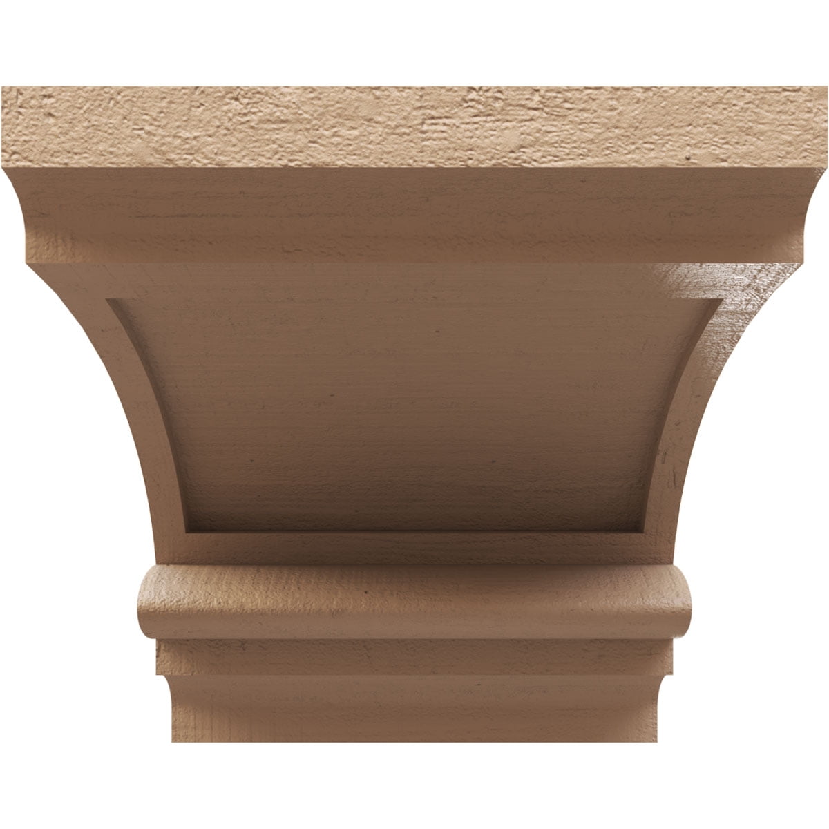 6"W x 12"D x 6"H Wide Diane Rough Cedar Woodgrain TimberThane Corbel, Primed Tan
