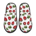 thumbnail image 2 of KLL Hand Drawn Strawberry Slippers for Women Men House Slip on Indoor Outdoor Bedroom Furry Fleece Lined Ladies Comfy Anti-Skid Rubber Hard Sole-Medium, 2 of 8