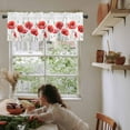 thumbnail image 6 of Poppy Curtain Valances for Windows, Spring Nature Plant Poppy Flowers Rod Pocket Valance Window Treatments Short Curtains for Kitchen Bathroom Living Room, 6 of 6